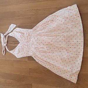 Moulinette Soeurs Anthropologie Halter Pinafore Dress Polka Dot Stripe 0